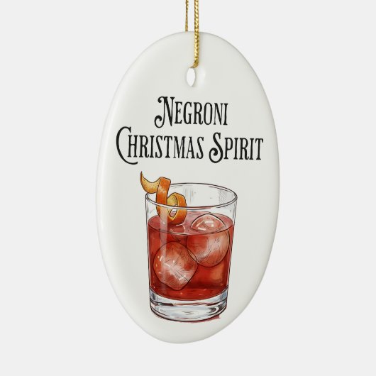 Funny Christmas Spirit Negroni Holiday Cocktail  Keramisch Ornament (Rechts)