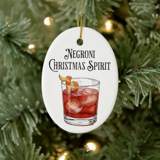 Funny Christmas Spirit Negroni Holiday Cocktail  Keramisch Ornament (Boom)
