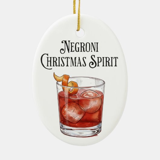Funny Christmas Spirit Negroni Holiday Cocktail  Keramisch Ornament (Achterkant)