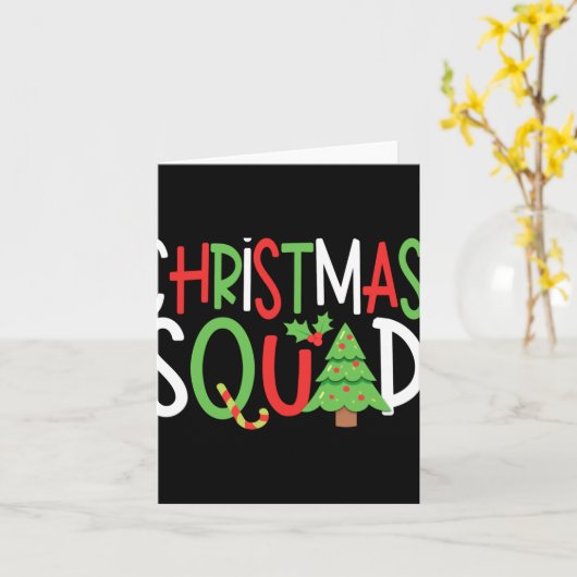 Funny Christmas Squad Family Holiday T Shirt  Kaart (Gele Bloem)