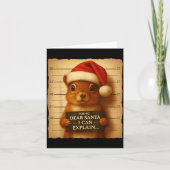 Funny Christmas Squirrel - Cute Squirrel Santa Hat Kaart (Voorkant)