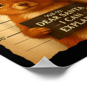 Funny Christmas Squirrel - Cute Squirrel Santa Hat Poster (Hoek)