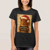 Funny Christmas Squirrel - Cute Squirrel Santa Hat T-shirt (Voorkant)