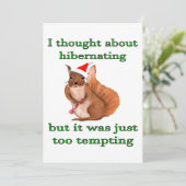 Funny Christmas Squirrel  Feestdagenkaart (Staand voorkant)