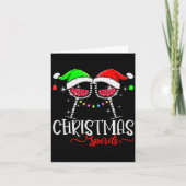Funny Christmas Srits Gles Of Wine Party Xmas Paja Kaart (Voorkant)