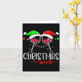 Funny Christmas Srits Gles Of Wine Party Xmas Paja Kaart (Gele Bloem)