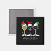 Funny Christmas Srits Gles Of Wine Xmas Holidays P Magneet (Voorkant / Achterkant)