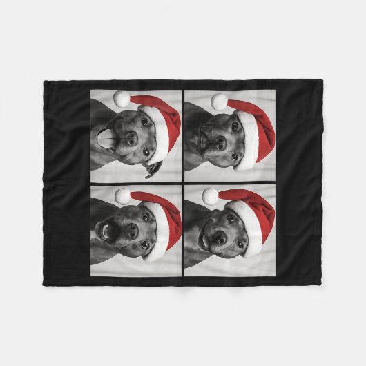 Funny Christmas Staffordshire Bull Terrier Santa P Fleece Deken (Voorkant (Horizontaal))
