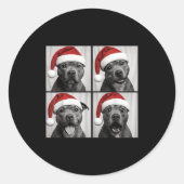 Funny Christmas Staffordshire Bull Terrier Santa P Ronde Sticker (Voorkant)