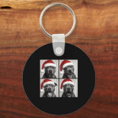 Funny Christmas Staffordshire Bull Terrier Santa P Sleutelhanger (Voorkant)