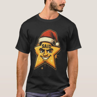 Funny Christmas Star with Santa Hat – Personalized T-shirt