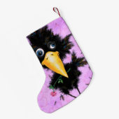 Funny Christmas Stocking Crow met Roos Gentleman Kleine Kerstsok (Achterkant (Hangend))