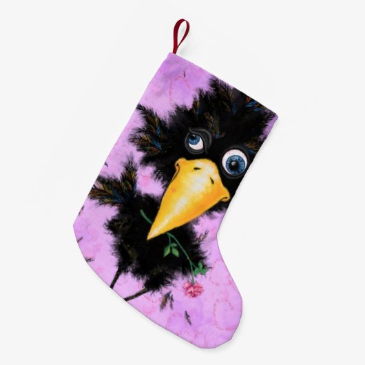 Funny Christmas Stocking Crow met Roos Gentleman Kleine Kerstsok (Voorkant (Hangend))