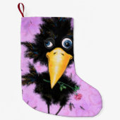 Funny Christmas Stocking Crow met Roos Gentleman Kleine Kerstsok (Voorkant)