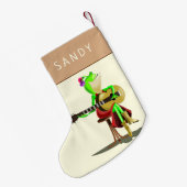 Funny Christmas Stocking gitarist Frog Jouw naam Kleine Kerstsok (Achterkant (Hangend))