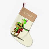 Funny Christmas Stocking gitarist Frog Jouw naam Kleine Kerstsok (Voorkant (Hangend))