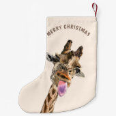Funny Christmas Stocking Happy Giraffe - Smile Kleine Kerstsok (Achterkant)