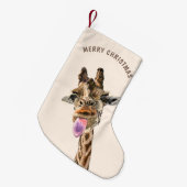 Funny Christmas Stocking Happy Giraffe - Smile Kleine Kerstsok (Voorkant (Hangend))