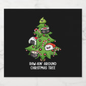 Funny Christmas Sushi Sashimi T Shirt Kerst Sparkling Wijnetiket (Enkel label)