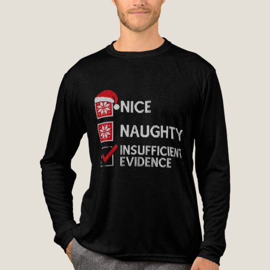 Funny Christmas Sweater Naughty for Sarcasm Lovers Tri-Blend Shirt (Voorkant volledig)