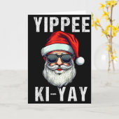 Funny Christmas Sweater Yippee-ki-yay Xmas , Uni-a Kaart (Gele Bloem)