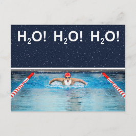 funny Christmas swimmer Briefkaart