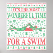 FUNNY CHRISTMAS SWIMMING QUOTES UGLY SWEATER POSTER (Voorkant)
