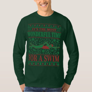 FUNNY CHRISTMAS SWIMMING QUOTES UGLY SWEATER T-SHIRT
