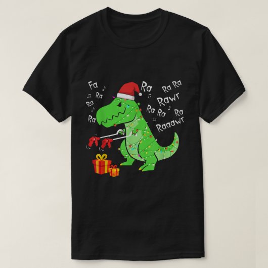 Funny Christmas T-Rex Dinosaur Design T-shirt (Design voorkant)