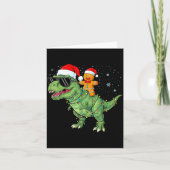 Funny Christmas T Rex Dinosaur Gingerbread Lights Kaart (Voorkant)