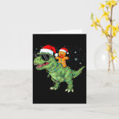 Funny Christmas T Rex Dinosaur Gingerbread Lights  Kaart (Gele Bloem)