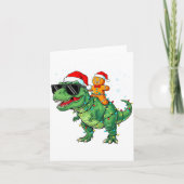 Funny Christmas T Rex Dinosaur Gingerbread Lights Kaart (Voorkant)