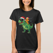 Funny Christmas T Rex Dinosaur Gingerbread Lights  T-shirt (Voorkant)