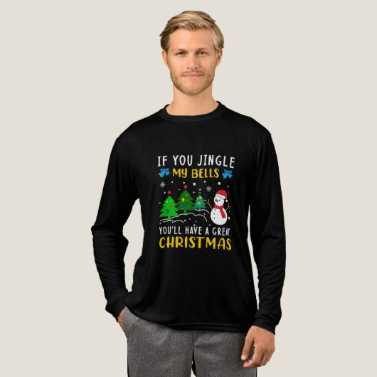 Funny Christmas T-Shirt – Cheeky ‘Jingle My Bells’ (Voorkant)