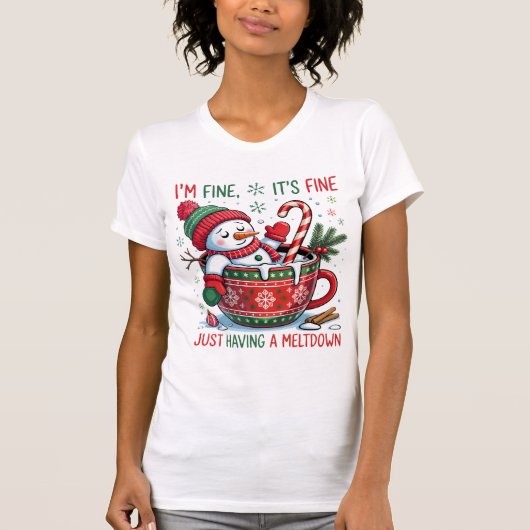 Funny Christmas T-Shirt – “I'm Fine, It's Fine (Voorkant)