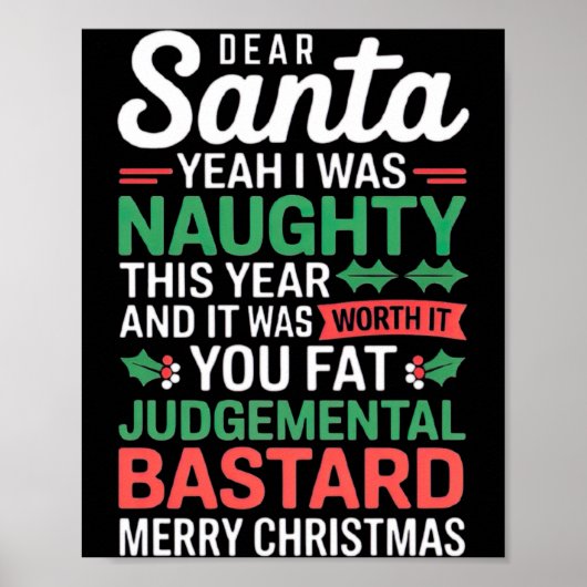 Funny Christmas T Shirt  Poster (Voorkant)