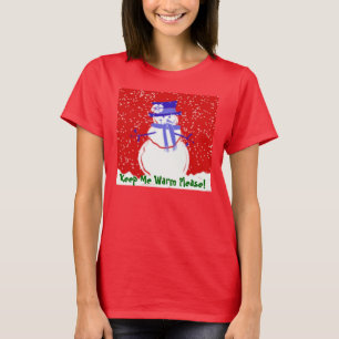 FUNNY CHRISTMAS T-SHIRTS - BEWAART ME WARM SNOWLAD