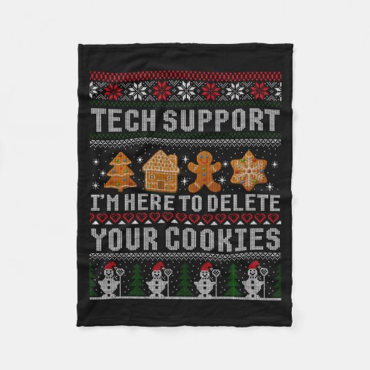 Funny Christmas Tech Suprt Computer  Fleece Deken (Voorkant)