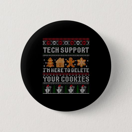 Funny Christmas Tech Suprt Computer Ronde Button 5,7 Cm (Voorkant)