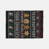 Funny Christmas Tech Suprt Computer T Shirt  Fleece Deken (Voorkant (Horizontaal))