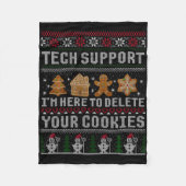 Funny Christmas Tech Suprt Computer T Shirt  Fleece Deken (Voorkant)
