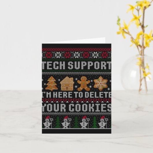 Funny Christmas Tech Suprt Computer T Shirt Kaart (Gele Bloem)
