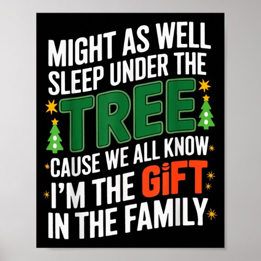 Funny Christmas Tee Shirts Kids Mens Xmas Pajamas  Poster (Voorkant)