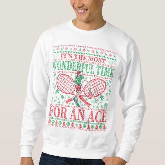 FUNNY CHRISTMAS TENNIS QUOTES UGLY SWEATER (Voorkant)
