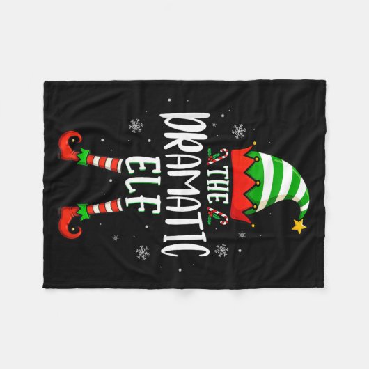 Funny Christmas The Dramatic Elf Family Matching X Fleece Deken (Voorkant (Horizontaal))