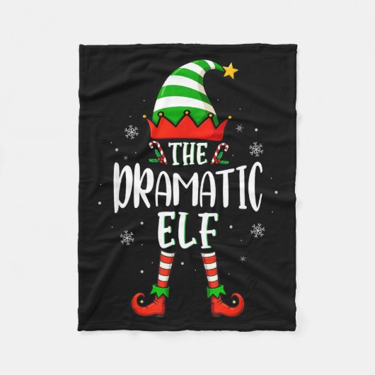 Funny Christmas The Dramatic Elf Family Matching X Fleece Deken (Voorkant)