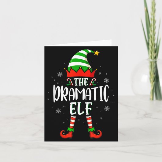 Funny Christmas The Dramatic Elf Family Matching X Kaart (Voorkant)