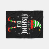 Funny Christmas The Fishing Elf Family Matching Xm Fleece Deken (Voorkant (Horizontaal))