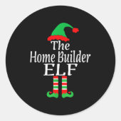 Funny Christmas The Home Builder Elf Developer Arc Ronde Sticker (Voorkant)