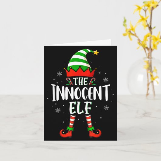 Funny Christmas The Innocent Elf Family Matching X Kaart (Gele Bloem)